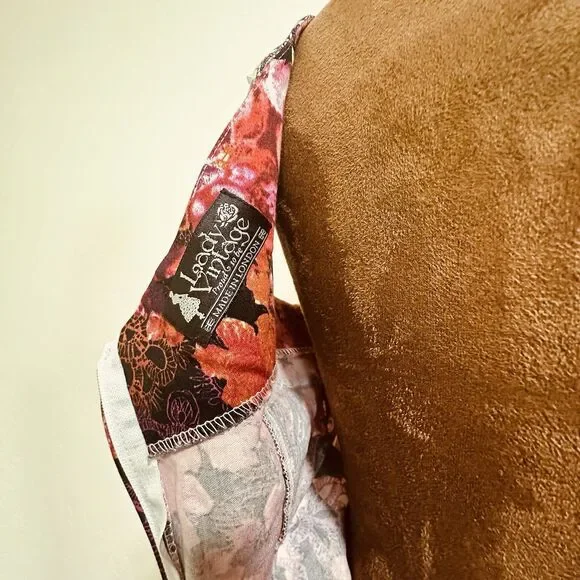 Lady Vintage London Tea Dress US 4 Hepburn Rockabilly Retro 1950s Swing Pinup - Picture 7 of 13